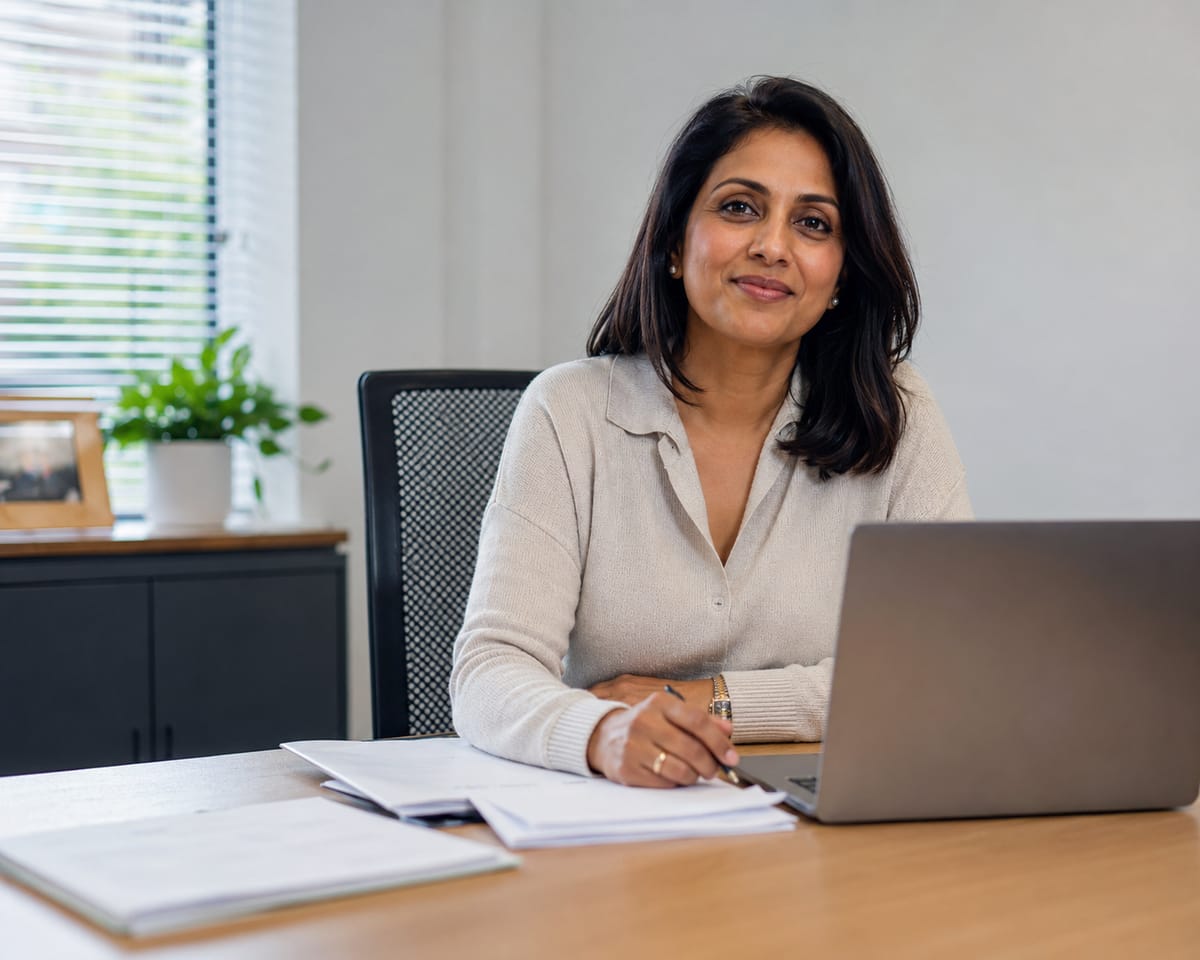 Mortgage broker at their desk